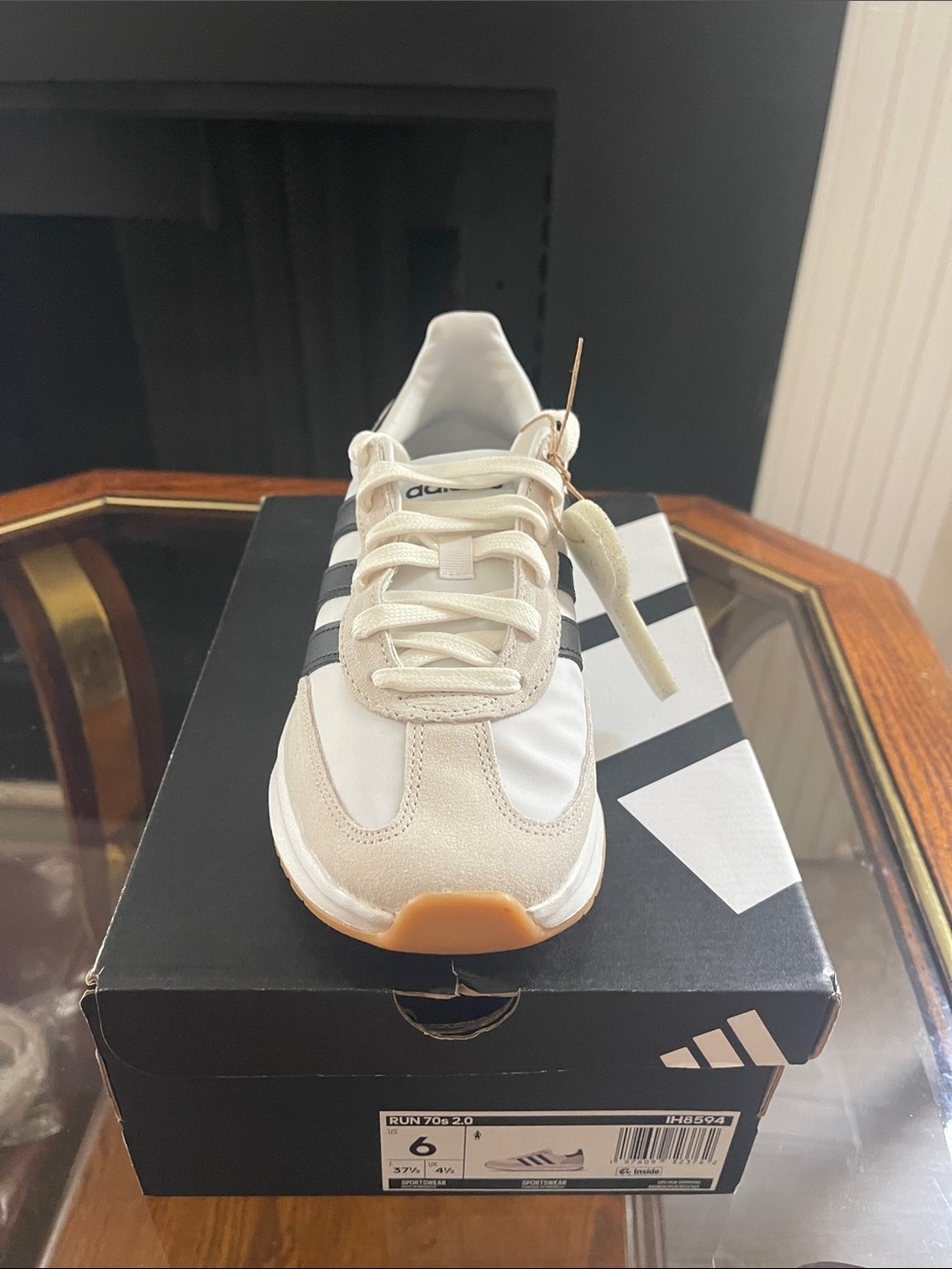 adidas WOMen's White and Black Retro Running Sneakers - Picture 3 of 8
